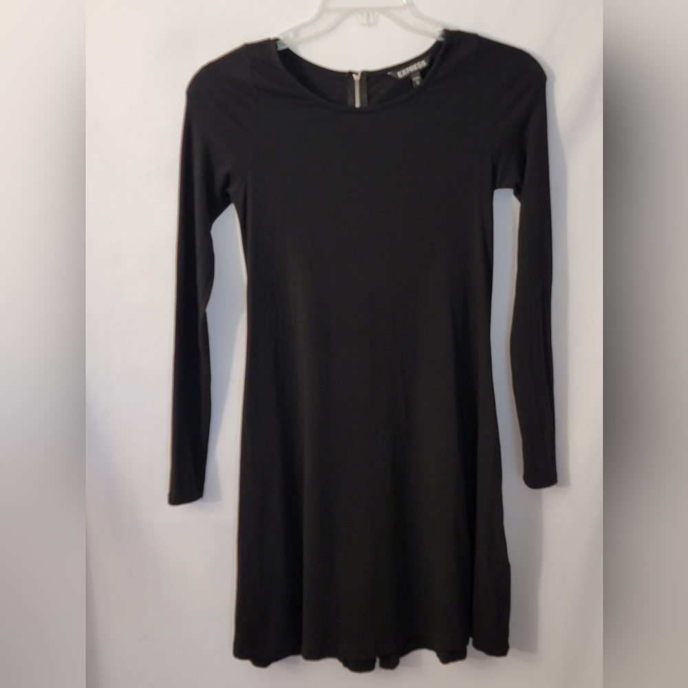 Express Classic Black Long Sleeve Dress Size XS